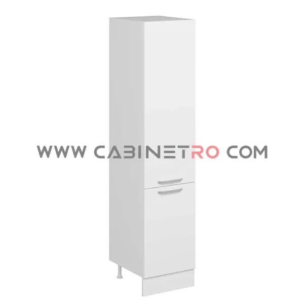 نمای چپ کابینت ایستاده سفید 50 سانت ارتفاع 222 سانت کابینت رو