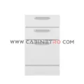 نمای روبرو کابینت زمینی سفید سه کشو با کشوی عمیق ۵۰ سانت کابینت رو