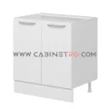 نمای راست کابینت زمینی سفید دو درب ۸۰ سانت کابینت رو