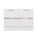نمای روبرو کابینت زمینی سفید دو درب ۱۲۰ سانت کابینت رو