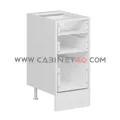 نمای داخل بدون در کابینت زمینی سفید سه کشو با کشوی عمیق ۴۰ سانت کابینت رو