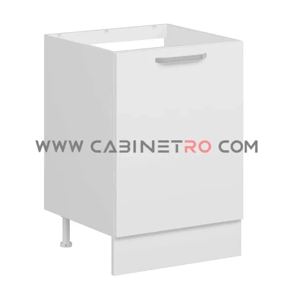 نمای چپ کابینت زمینی سفید سینک ۶۰ سانت کابینت رو