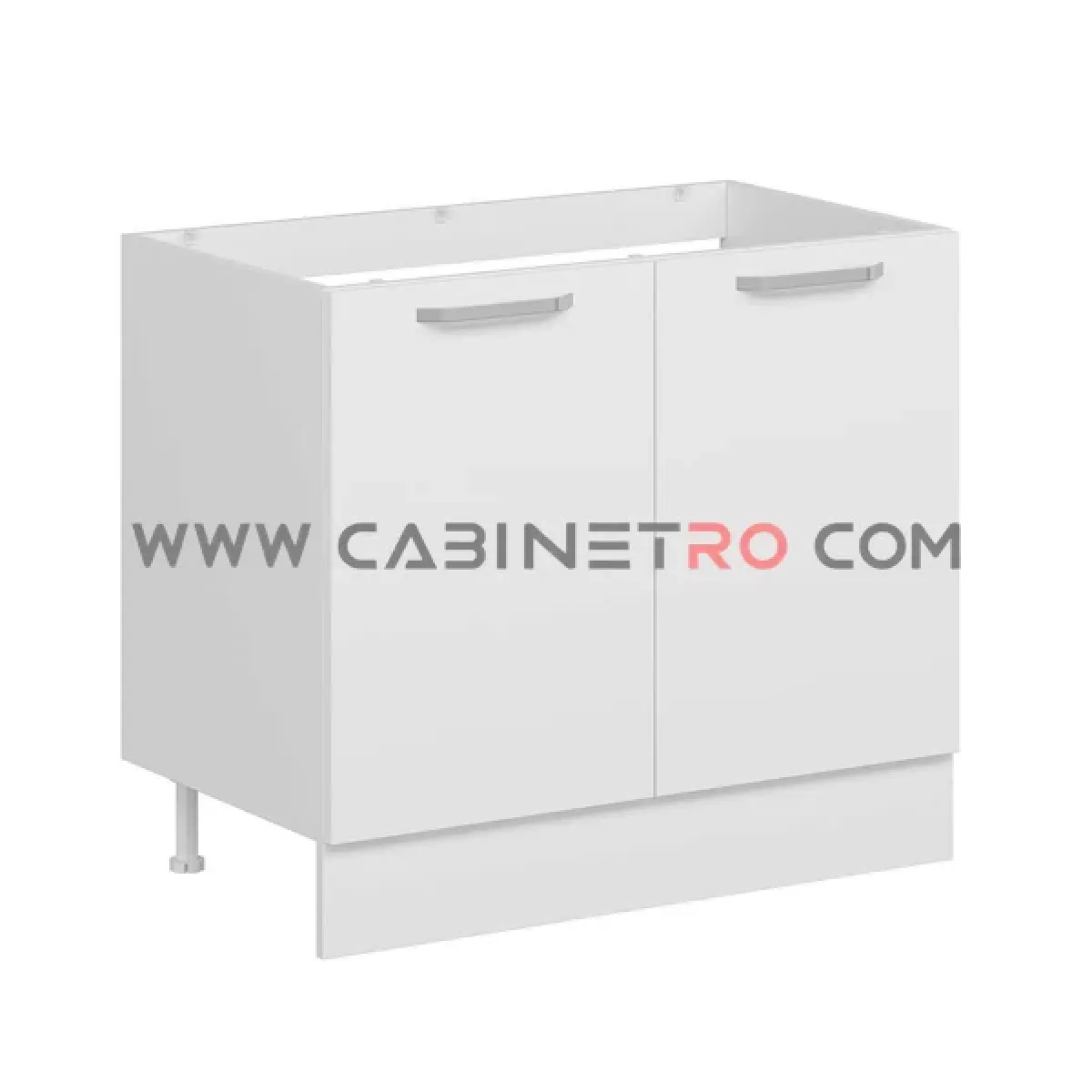 نمای چپ کابینت زمینی سفید سینک ۱۰۰ سانت کابینت رو
