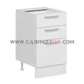 نمای چپ کابینت زمینی سفید سه کشو با کشوی عمیق ۵۰ سانت کابینت رو