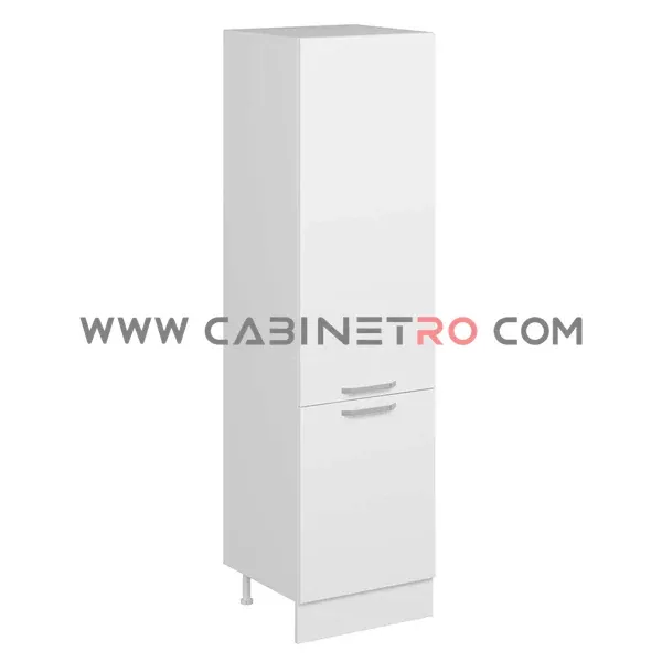 نمای چپ کابینت ایستاده سفید 60 سانت ارتفاع 222 سانت کابینت رو