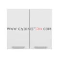 نمای روبرو کابینت دیواری سفید دو درب 80 سانت ارتفاع ۷۲ سانت کابینت رو