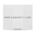 نمای روبرو کابینت دیواری سفید کنج ال ۶۰ در ۶۰ سانت ارتفاع ۷۲ سانت کابینت رو