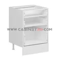 نمای داخل بدون در کابینت زمینی سفید سه کشو با کشوی عمیق ۶۰ سانت کابینت رو
