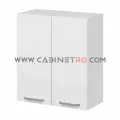 نمای راست کابینت دیواری سفید دو درب عرض ۸۰ ارتفاع ۹۰ سانت کابینت رو