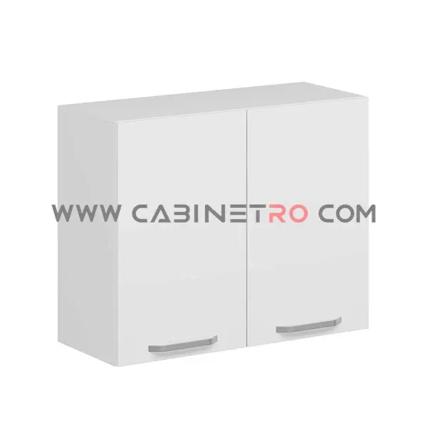 نمای چپ کابینت دیواری سفید دو درب 90 سانت ارتفاع ۷۲ سانت کابینت رو