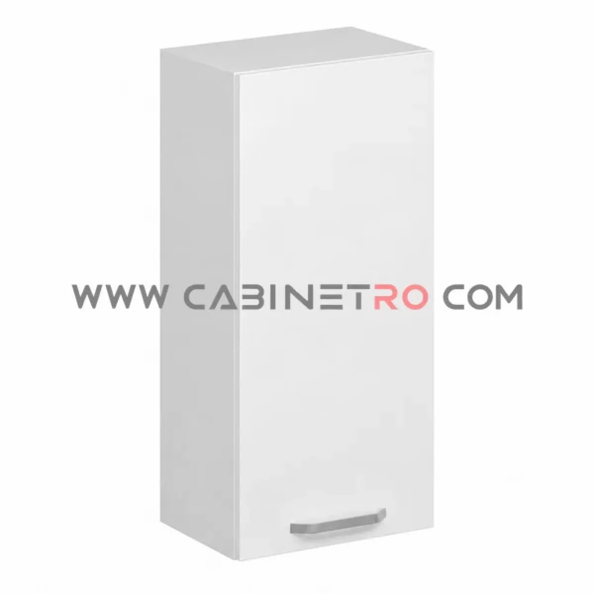 نمای چپ کابینت دیواری سفید تک درب عرض 45 ارتفاع ۹۰ سانت کابینت رو