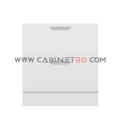 نمای روبرو کابینت زمینی سفید سه کشو با کشوی مخفی ۶۰ سانت کابینت رو