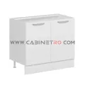 نمای چپ کابینت زمینی سفید دو درب ۱۰۰ سانت کابینت رو