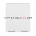 نمای روبرو کابینت دیواری سفید دو درب عرض ۸۰ ارتفاع ۹۰ سانت کابینت رو