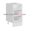 نمای داخل بدون در کابینت زمینی سفید سه کشو مساوی ۴۵ سانت کابینت رو