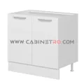 نمای راست کابینت زمینی سفید دو درب ۹۰ سانت کابینت رو