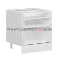 نمای داخل بدون در کابینت زمینی سفید سه کشو با کشوی عمیق ۹۰ سانت کابینت رو