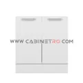 نمای روبرو کابینت زمینی سفید دو درب ۸۰ سانت کابینت رو