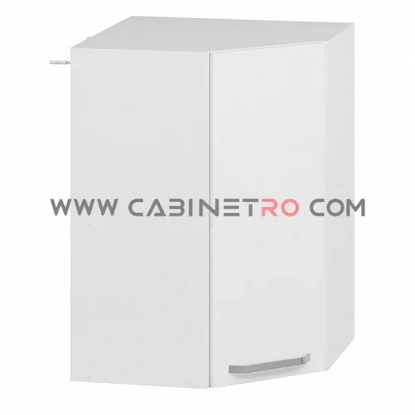 نمای چپ کابینت دیواری سفید کنجی ال ۶۰ در ۶۰ ارتفاع ۹۰ سانت کابینت رو