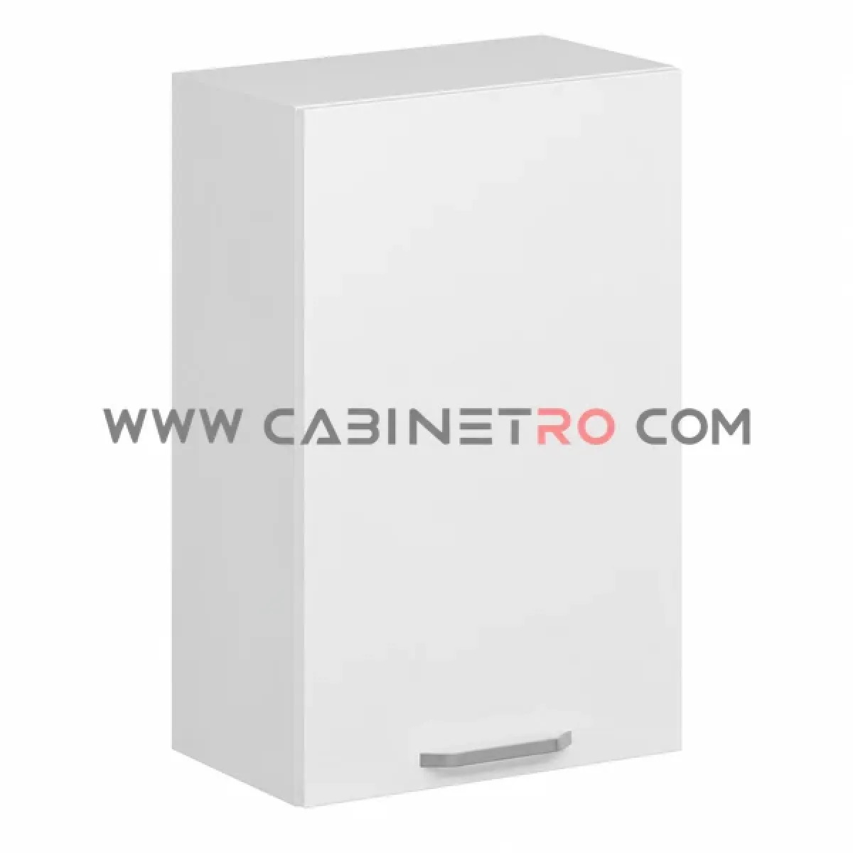 نمای چپ کابینت دیواری سفید تک درب عرض ۶۰ ارتفاع ۹۰ سانت کابینت رو