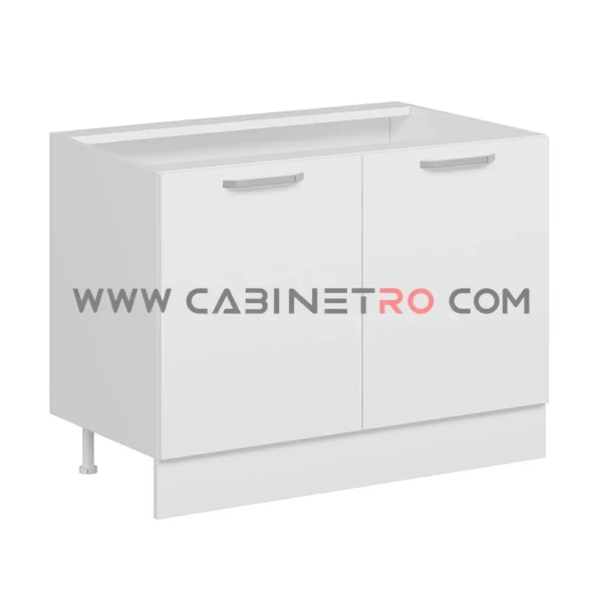 نمای چپ کابینت زمینی سفید دو درب ۱۲۰ سانت کابینت رو