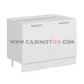 نمای چپ کابینت زمینی سفید دو درب ۱۲۰ سانت کابینت رو