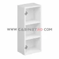 نمای داخل بدون در با دو طبقه کابینت دیواری سفید تک درب عرض 40 ارتفاع ۹۰ سانت کابینت رو