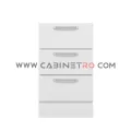 نمای روبرو کابینت زمینی سفید سه کشو مساوی ۵۰ سانت کابینت رو